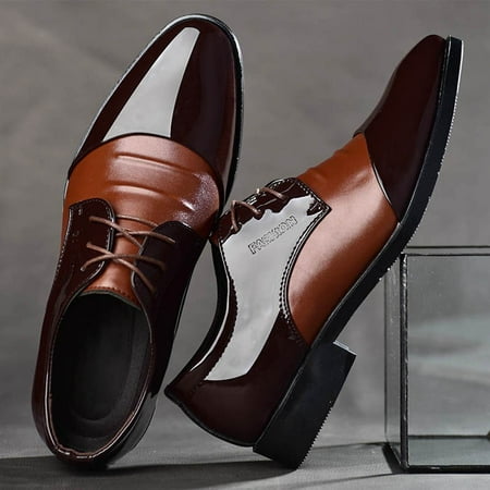 

Cathalem Slip on Shoes for Men Leather Toe Shoes Casual Shoes Men Leather Male Business Fashion Pointed Suit Shoes Men s leather Shoes Brown 7.5