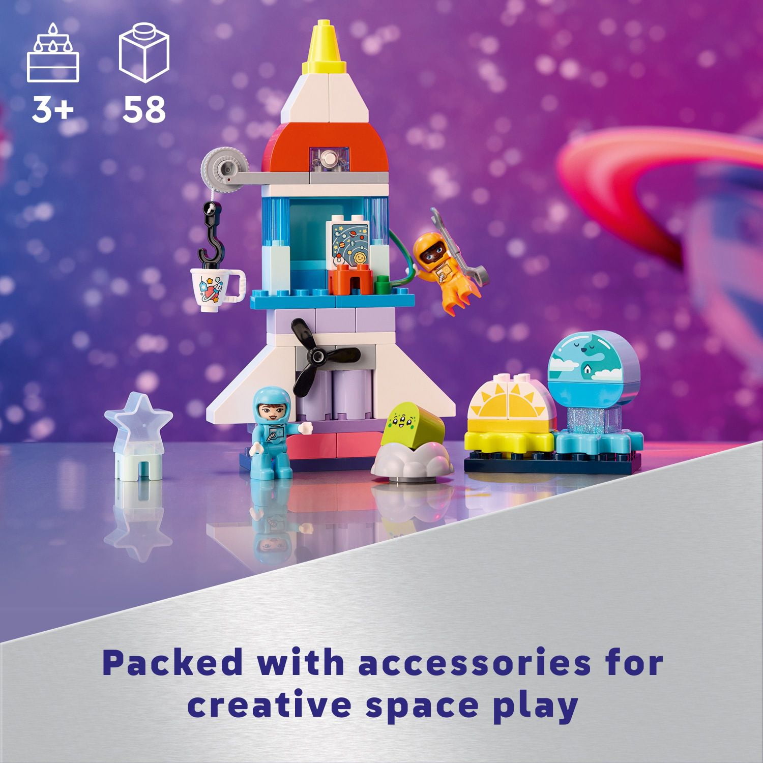 LEGO DUPLO 3 in 1 Space Shuttle Adventure Rocket Ship Building Set