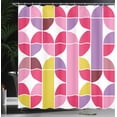 thumbnail image 3 of Ambesonne Retro Shower Curtain, Pop Art Funky Geometric Art, 69"Wx70"L, White Pink, 3 of 4