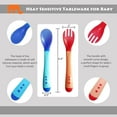thumbnail image 4 of LNGOOR Baby Spoons Feeding Set Soft Silicone Tip Heat Sensitive Utensils BPA Free 2PCS Multi Color Infant Spoons and 1PCS Fork, 4 of 6