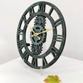 thumbnail image 3 of Reloj de pared redondo de cuarzo decorativo de 12 pulgadas para exteriores y sala de estar. azul antiguo, 3 of 8
