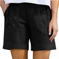 thumbnail image 6 of Guluxicc Women's Cotton Shorts with Pockets Elastic Waist Straight Leg Running Performance Short Trousers for Everyday Gym Workout, 6 of 8