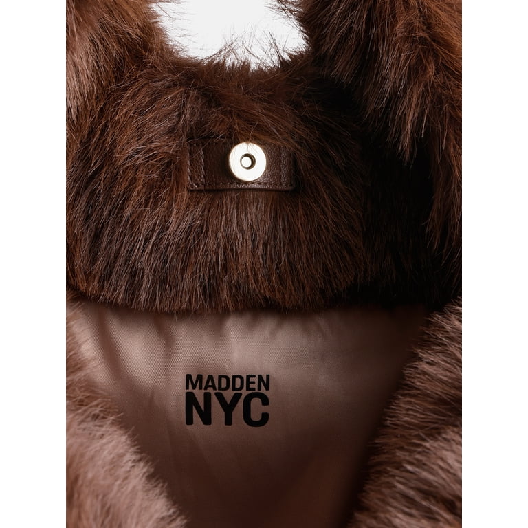 Madden NYC Faux Fur Tote Bag, Chocolate photo 4