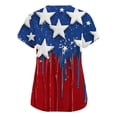thumbnail image 5 of US 250th Anniversary Scrub Tops Women Patriotic Star Print Tops for Women Short Sleeve Nursing Uniforms 4th of July Medical Plus Size Scrub T Shirts, 5 of 5
