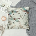 thumbnail image 2 of COMIO  Square Decorative Throw Pillow Case Cushion Cover, Dragonfly Bloom Bouquet Spring Soft Pillowcase, 2 of 5