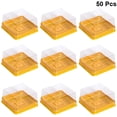 thumbnail image 3 of 50pcs Plastic Mini Cake Box Square Mooncake Dome Cake Boxes Golden Christmas Festival Wedding Birthday Packing Box (Large), 3 of 9