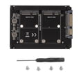 thumbnail image 2 of Tarjeta adaptadora MSATA a SATA3.0 MINI SATA SSD a 6G Adaptador convertidor de interfaz SATA3.0 a tarjeta de expansión MSATA de doble puerto, 2 of 5