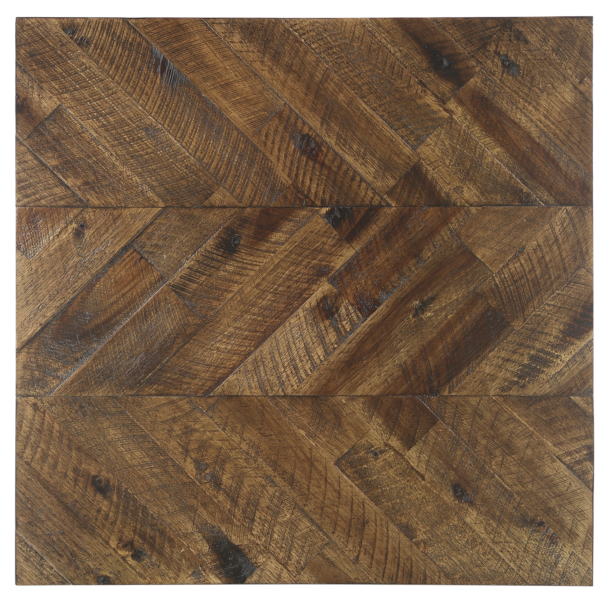Lorenza Square End Table in Brown Distressed Wood