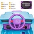 thumbnail image 6 of 12V Electric Kids Car Toy Unicorn Ride On Car with Remote Control, DIY Stickers, MP3, LED Lights, Full Function Doors, Four Wheels Suspension, 2 Motors, Purple / Cyan, 6 of 7