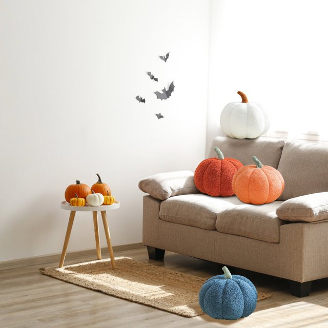 Almohada Cojín de calabaza de Halloween, juguete de peluche suave, decoración para el hogar, 8, 11 y 14 pulgadas Yulucky