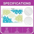 thumbnail image 4 of Floral Placemats Set of 4,Botanical Flowers Print Placemats for Dining Table,Natural Theme Blossm Blue Green Washable Fabric Decoration Table Mats Placemat 18"x12", 4 of 4