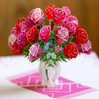 3D Three-dimensional Rose Greeting Card Creative Blessing Handmade