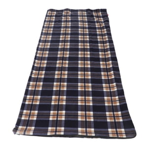 Camping Sleeping Bag, Multipurpose Fleece Sleeping Bag Warm  For Hiking Navy Blue Grid