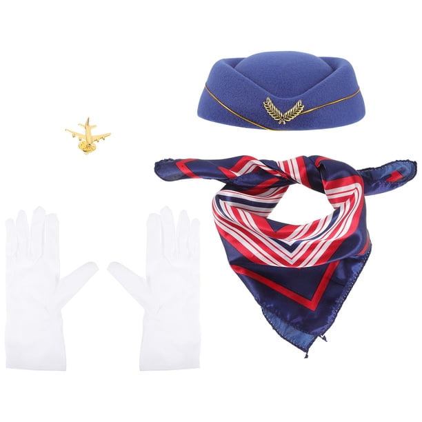 KAKOWELY 1 conjunto de disfraz de azafata para cosplay, juego de rol, disfraz de azafata para actuación escénica.