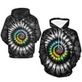 thumbnail image 4 of LAOLIUSN Novelty Tie Dye Style Hoodies for Men Spiral Streak Print Sweatshirt Pullover S-4XL, 4 of 7
