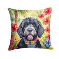 thumbnail image 1 of Portuguese Water Dog Luau Throw Pillow, 1 of 6
