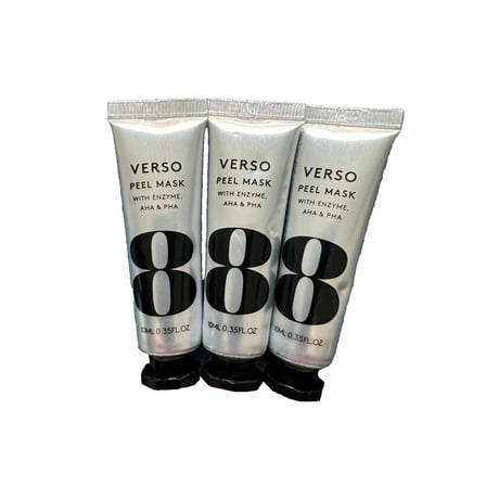 Verso Peel Mask with Enzyme, AHA & PHA, 0.35 oz 3-Pack  Exfoliating Brightening Face Treatment