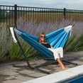 thumbnail image 3 of Vivere Double Cotton Hammock, Comfortable Daybed with Steel Stand, 9 Foot, Island Breeze, 3 of 6
