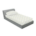 thumbnail image 2 of Ambesonne Grey Fitted Sheet & Pillow Sham Set, Vintage Chevron, Twin, Yellow Grey, 2 of 2