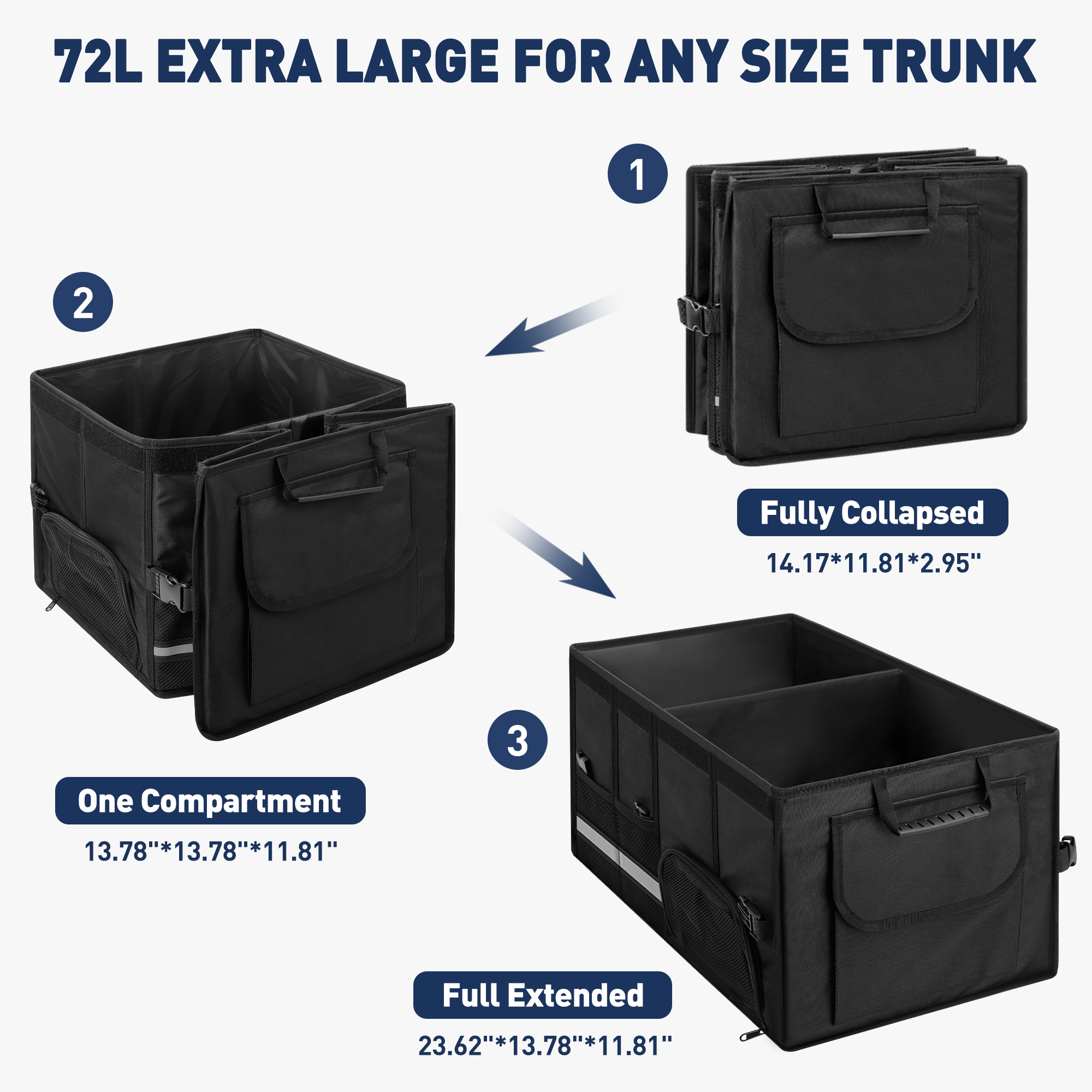 Cshidworld 72L Collapsible Trunk Organizer photo 2