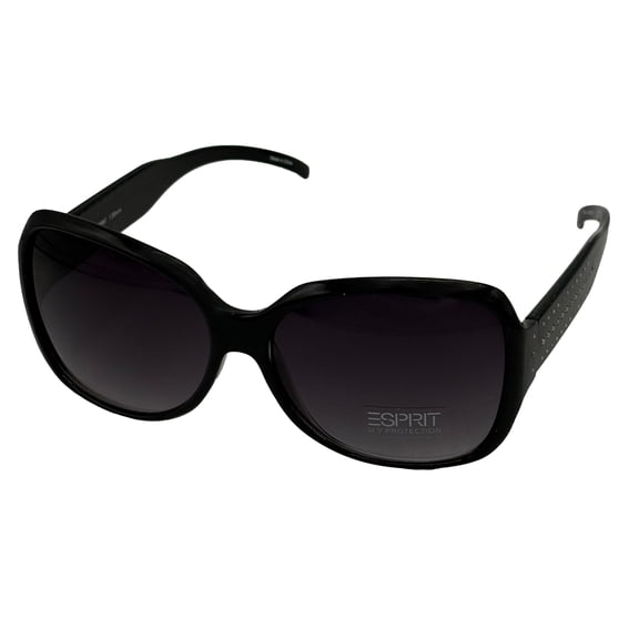 Esprit Womens Sunglass Womens Black Square Plastic, Gradient Lens 19333 538