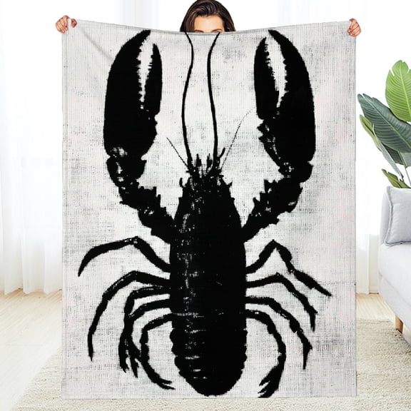 FCXZI Artistic Lobster Flannel Blanket Soft Warm Multi-Purpose Gift 30*40in