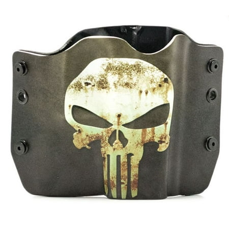 Baby Desert Eagle Holster Outlaw Holsters: Punisher Green / Tan OWB Kydex Gun Holster for Desert Baby Eagle, Right Handed. ()