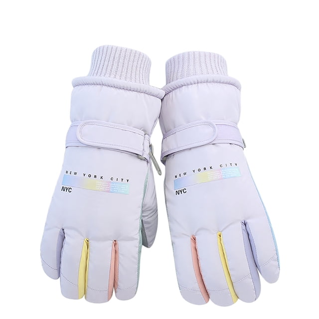 PMVFHDE Ski Gloves Womens Fashion Letter Warm Windproof Full Screen For Motorcycle