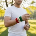 thumbnail image 6 of Couver Unisex Cotton Terry Wrist Sweatbands, 2-Pairs, Mexico Flag, 4-Inch, 6 of 10