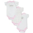 thumbnail image 2 of Luvable Friends Baby Girl Cotton Bodysuits 3pk, Bee Happy, 3-6 Months, 2 of 2