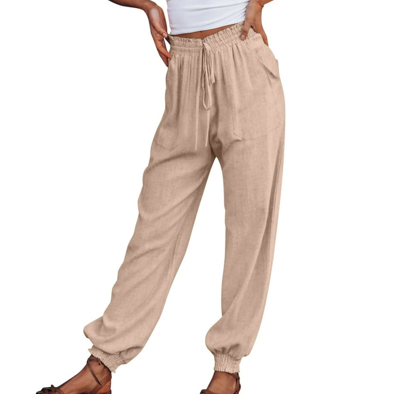 fvwitlyh Pants for Women Peg Pants with Tie Trousers Stitching