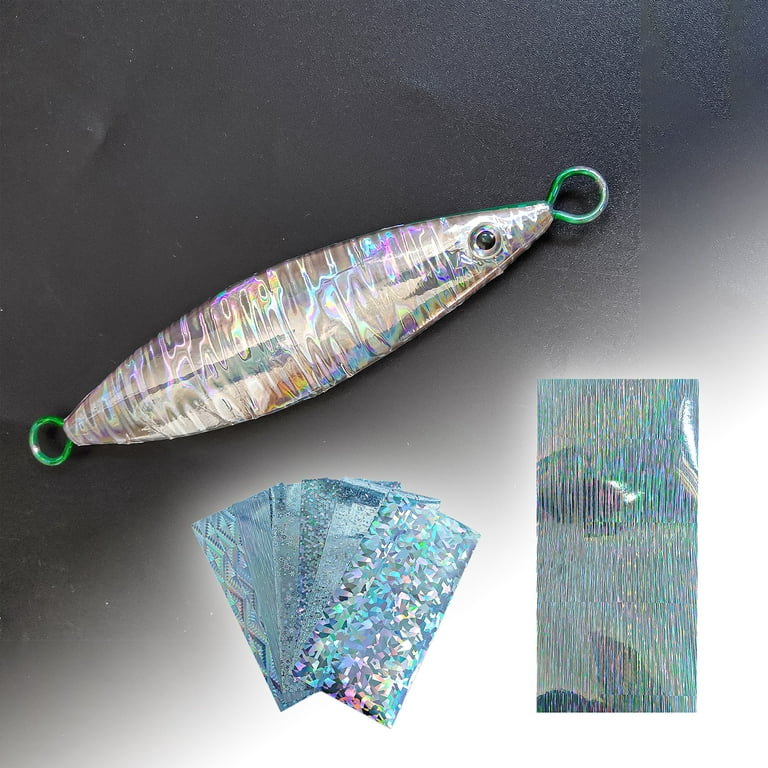 10Pcs Fishing Lure Stickers Fish Scales Tape Waterproof Reflect  Stereoscopic Adhesive Film Flash Tape for DIY Fish Skin Crafts DIY 