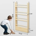 thumbnail image 2 of Kids Bookshelf 4-Tier - Space-Saving Behind The Door Storage Shelf - Pine Wood Thin Bookshelf 4 Shelves Wall Mounted - Suitable for Children's Books in Bedroom, Living Room and Nursery, 2 of 8