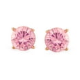 thumbnail image 2 of Bling Jewelry Womens Round Brilliant Cut CZ Stud Earrings Screw Back Rose Gold Sterling Silver 5-9 MM, 2 of 6