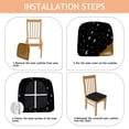 thumbnail image 4 of Black White Cat Moon Star Pattern Seat Covers for Dining Room Chairs Set Of 4,Stretch Printed Washable Chair Seat Cover with Elastic Ties and Button,Removable Waterproof Couch Cushion Covers, 4 of 6