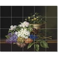 thumbnail image 1 of Ceramic Tile Mural-Johann Laurents Jensen Flowers Tile Mural Residential Art. 60" w x 48" h using (20) 12 x 12 ceramic tiles, 1 of 3