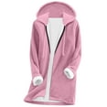 thumbnail image 3 of Women Winter Thick Fleece Jcaket Loose Hooded Full Zipper Thickened Wool Warm Lambhair Jacket With Pockets, 3 of 10