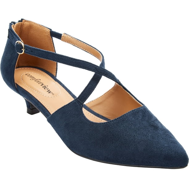 navy blue wide width womens shoes