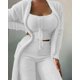 thumbnail image 3 of Conjunto de Pijama de terciopelo de felpa para mujer, Top corto, pantalones largos y abrigo, traje de 3 piezas, ropa de dormir suave, otoño e invierno, 2023, 3 of 4