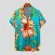 thumbnail image 3 of Nuevas camisas hawaianas para hombre, estilo tropical, estampado de flores, camisas Aloha de manga corta, estilo cubano, camisas informales de verano para vacaciones de gran tamaño, 3 of 5