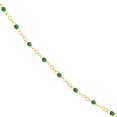 thumbnail image 4 of Gold Plated 20-inch Adjustable Green Enamel Bead Chain Necklace for Women, 4 of 6