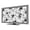 Charcoal, Black, White, variant on Indoor TV Cover 55 Inch, Black Floral Elastic Monitor Dust Covers for Television, Desktop Computer Retro Flowers Leaves Farmhouse Greek Key Dustproof Fitted TV Cover for Inside 47.9"L x 26.9"H