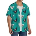 thumbnail image 2 of Sikiie Funny Chicken Men's Wrinkle Free Untucked Cuban Shirt Business Casual Button Down Shirts Short Sleeve ShirtMedium, 2 of 5