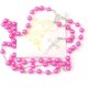 thumbnail image 1 of Rosario católico para mujeres con bolsa de rosario de cuero, collar de rosario de cuentas negras con bolsa de cuero blanco, cuentas de oración anglicanas regalos cristianos para mujeres regalos católi, 1 of 4