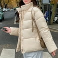 thumbnail image 5 of Tdoqot Womens Puffer Jacket Casual Long Sleeve with Hood Zip up Winter Coats White, 5 of 8