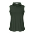 thumbnail image 5 of Otntypg Womens Sleeveless Sun Protection Shirt UPF 50+ Rash Guard Shirts with Face Mask Summer Outdoor Athletic Workout Tank Tops Army Green#01 XXL, 5 of 6