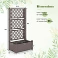 thumbnail image 3 of Costway Outdoor Planter Box with Trellis Water Level Indicator Removable Space Dividers Coffee, 3 of 10
