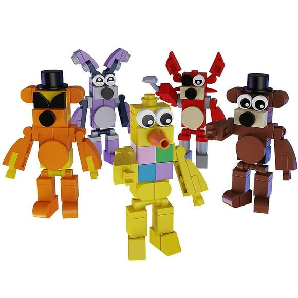 5pcs/set Fnaf Five Nights At Freddy's Building Block Toy Bonnie Foxy Action Figures Game Toys Collections Model Birthday Kids Gifts