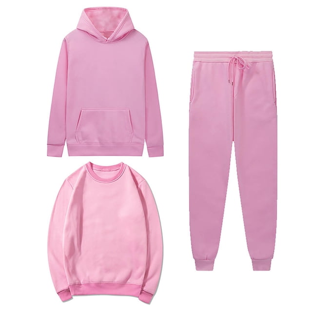 ZVAVZ Two Piece Outfits for Women Going Out Lady Solid Color Spring Outfits Crewneck Long Sleeve Pullover Lightweight Loose Pants Tracksuit Sweatsuits 2Pcs Sets Womens