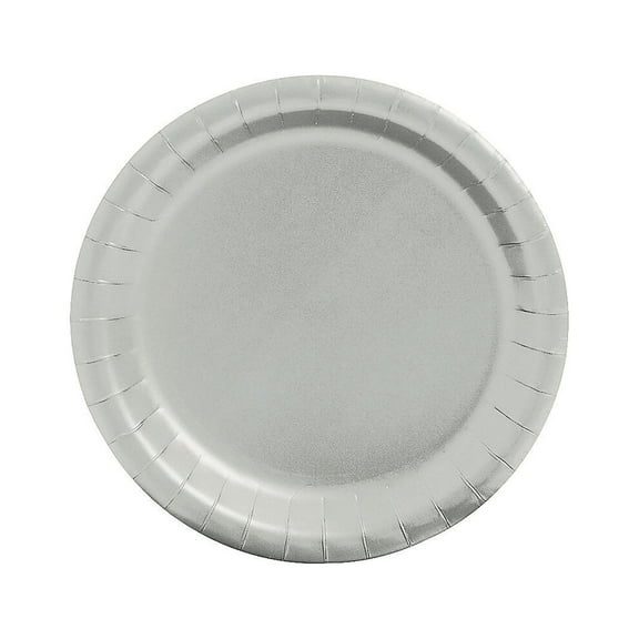 Metallic Silver 7" Plates 24Pc - Party Supplies - 24 Pieces